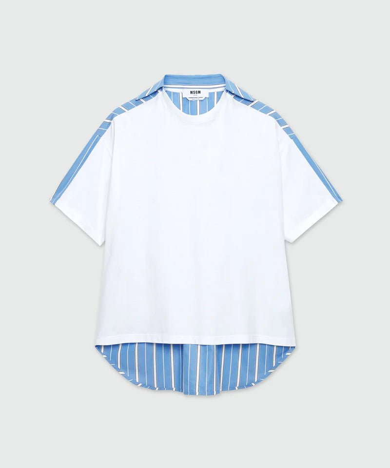 MSGM - Тениски - T-Shirt In Mix Of Fabrics - Love|Labels