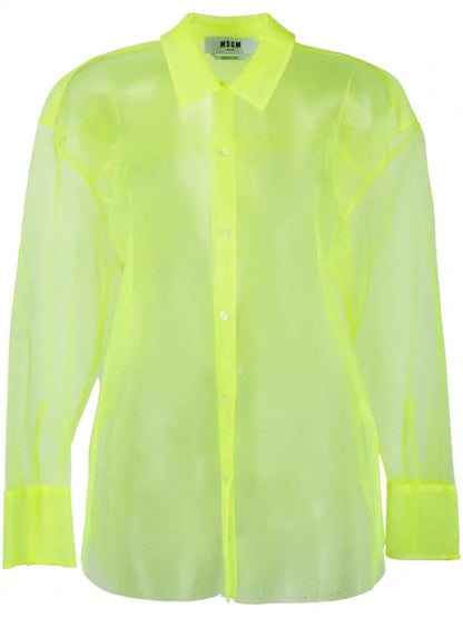 MSGM - Ризи - Transparent Long - Sleeve Shirt - Love|Labels