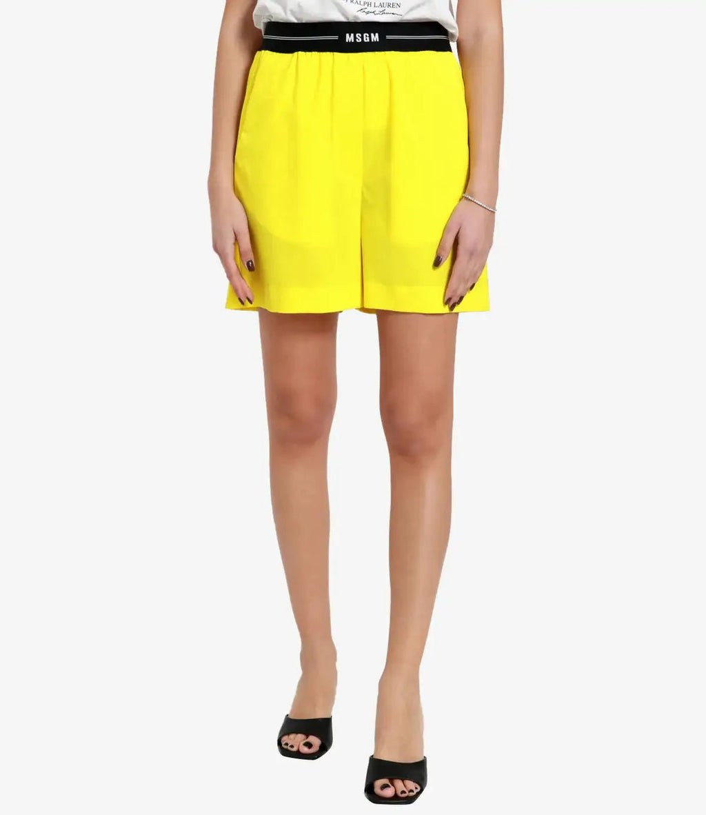 MSGM - Шорти - Yellow Waistband Shorts - Love|Labels