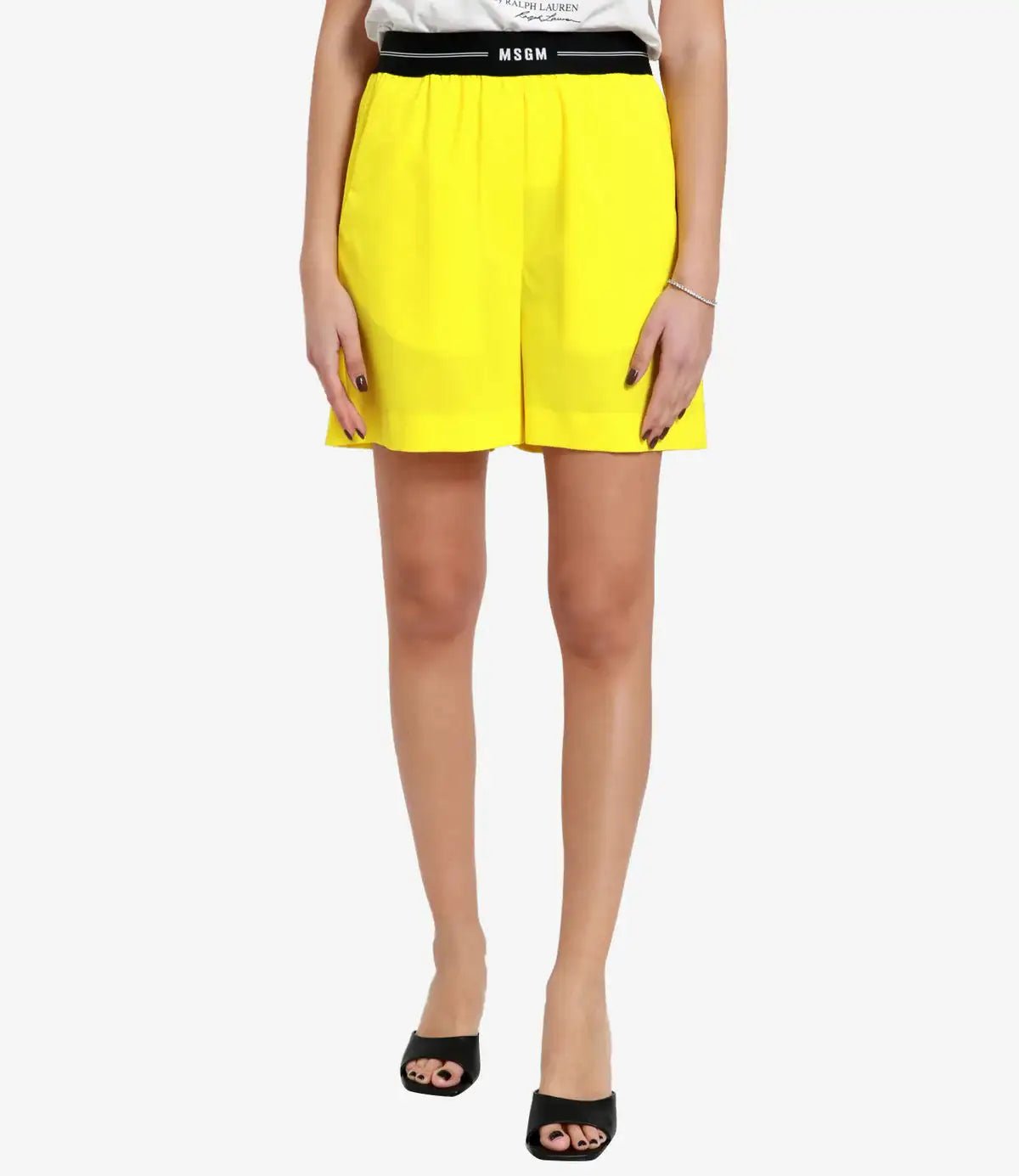 MSGM - Шорти - Yellow Waistband Shorts - Love|Labels