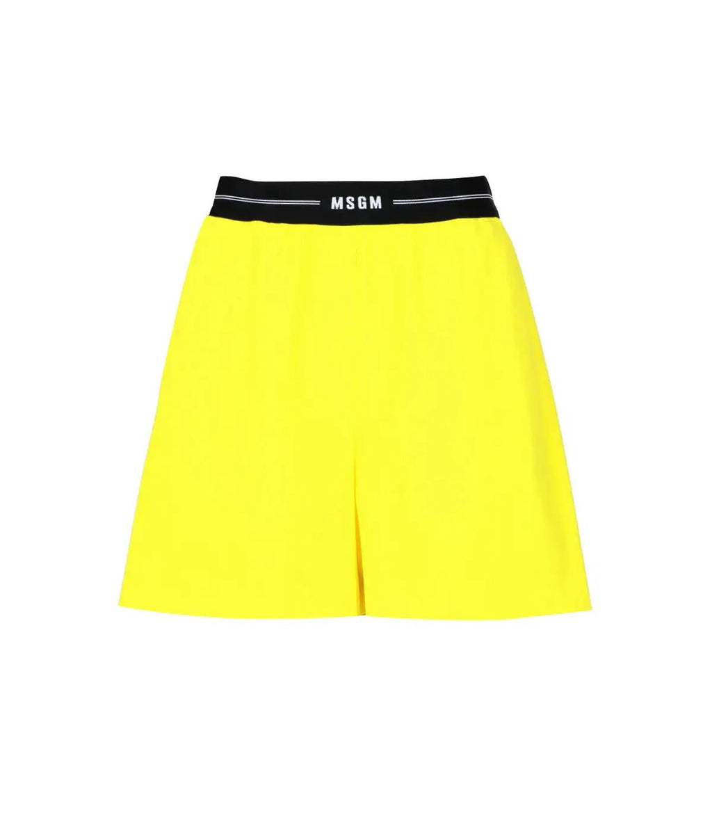 MSGM - Шорти - Yellow Waistband Shorts - Love|Labels
