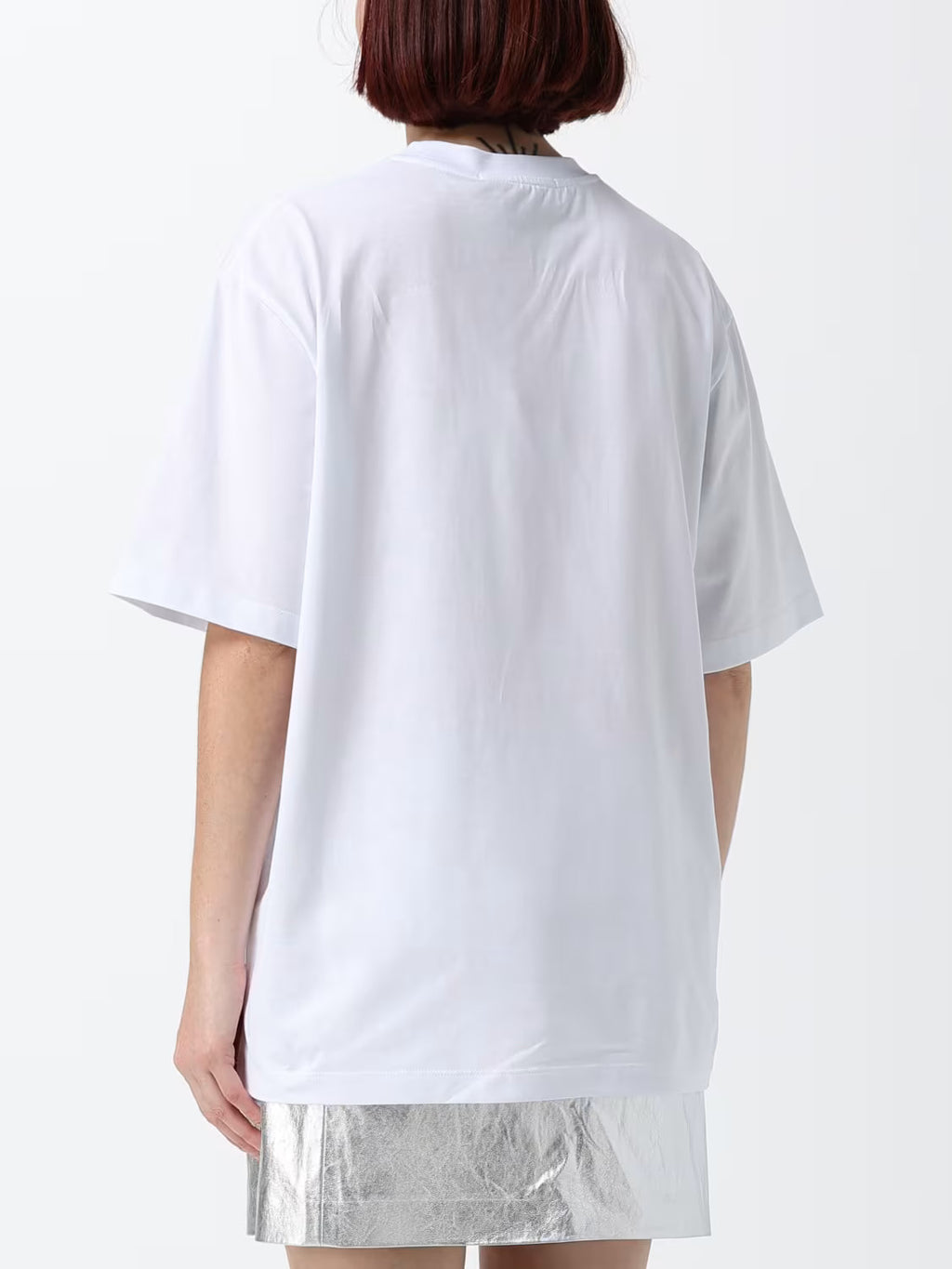 Oversized Cotton T-Shirt MSGM with Logo and Slogan Print