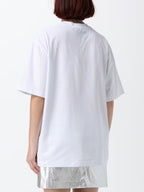 Oversized Cotton T-Shirt MSGM with Logo and Slogan Print