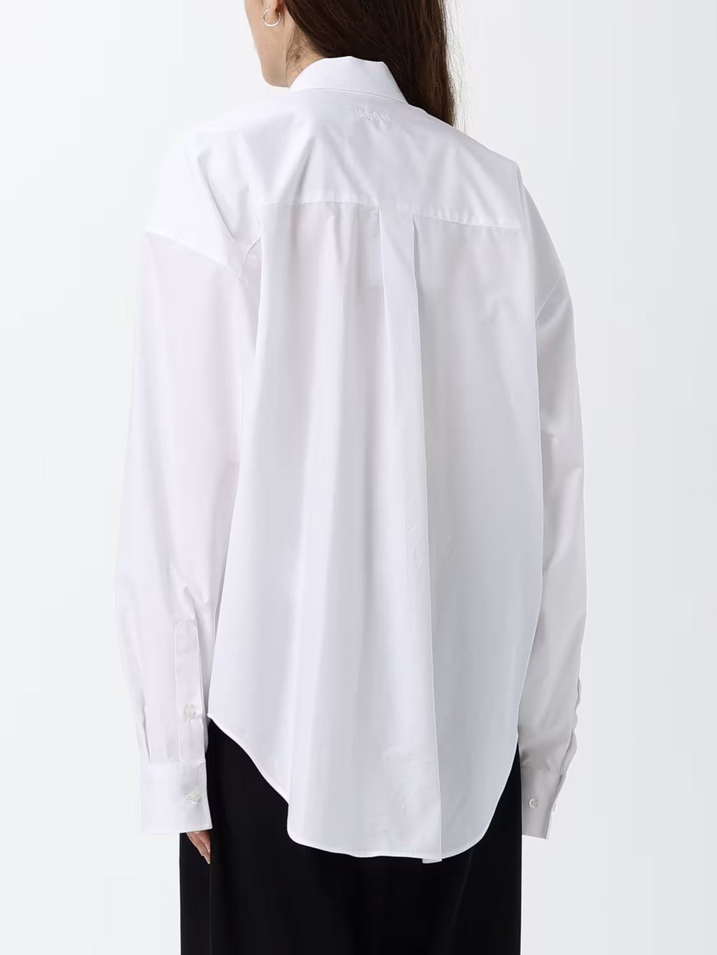 White Studded Cotton Poplin Shirt