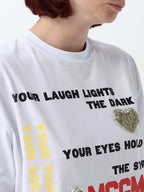 Oversized Cotton T-Shirt MSGM with Logo and Slogan Print
