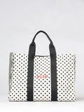 Horizontal Canvas Тote With Polka Dot Print