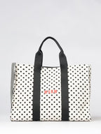 Horizontal Canvas Тote With Polka Dot Print