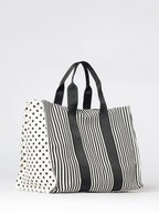 Horizontal Canvas Тote With Polka Dot Print