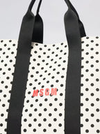 Horizontal Canvas Тote With Polka Dot Print