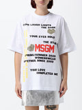 Oversized Cotton T-Shirt MSGM with Logo and Slogan Print