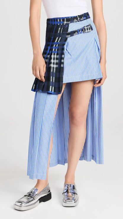 Layered Asymmetric Midi Skirt