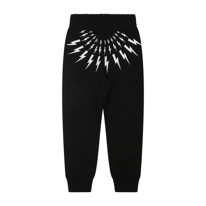 Neil Barrett Kids - Панталони - Black Print Joggers - Love|Labels