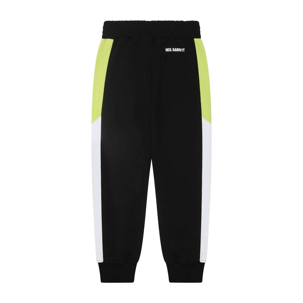 Neil Barrett Kids - Панталони - Black Print Joggers - Love|Labels