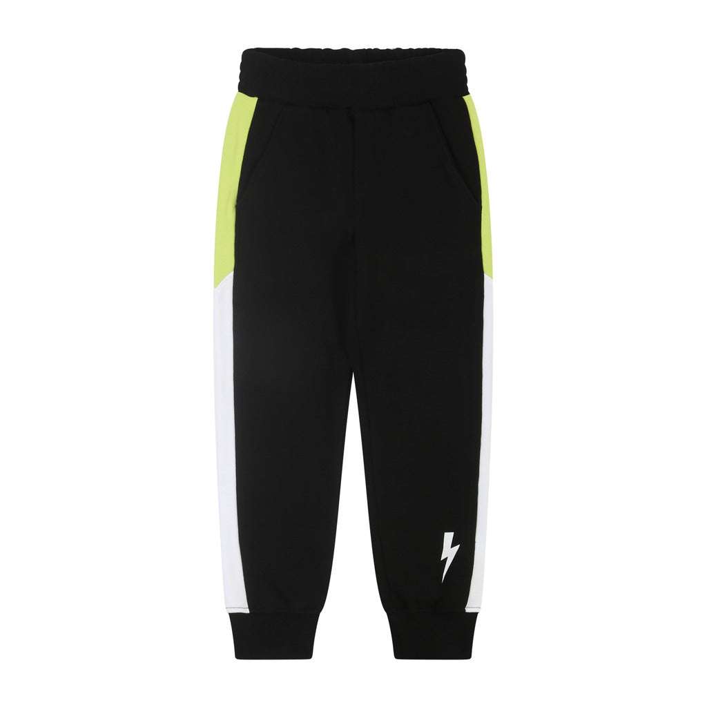 Neil Barrett Kids - Панталони - Black Print Joggers - Love|Labels