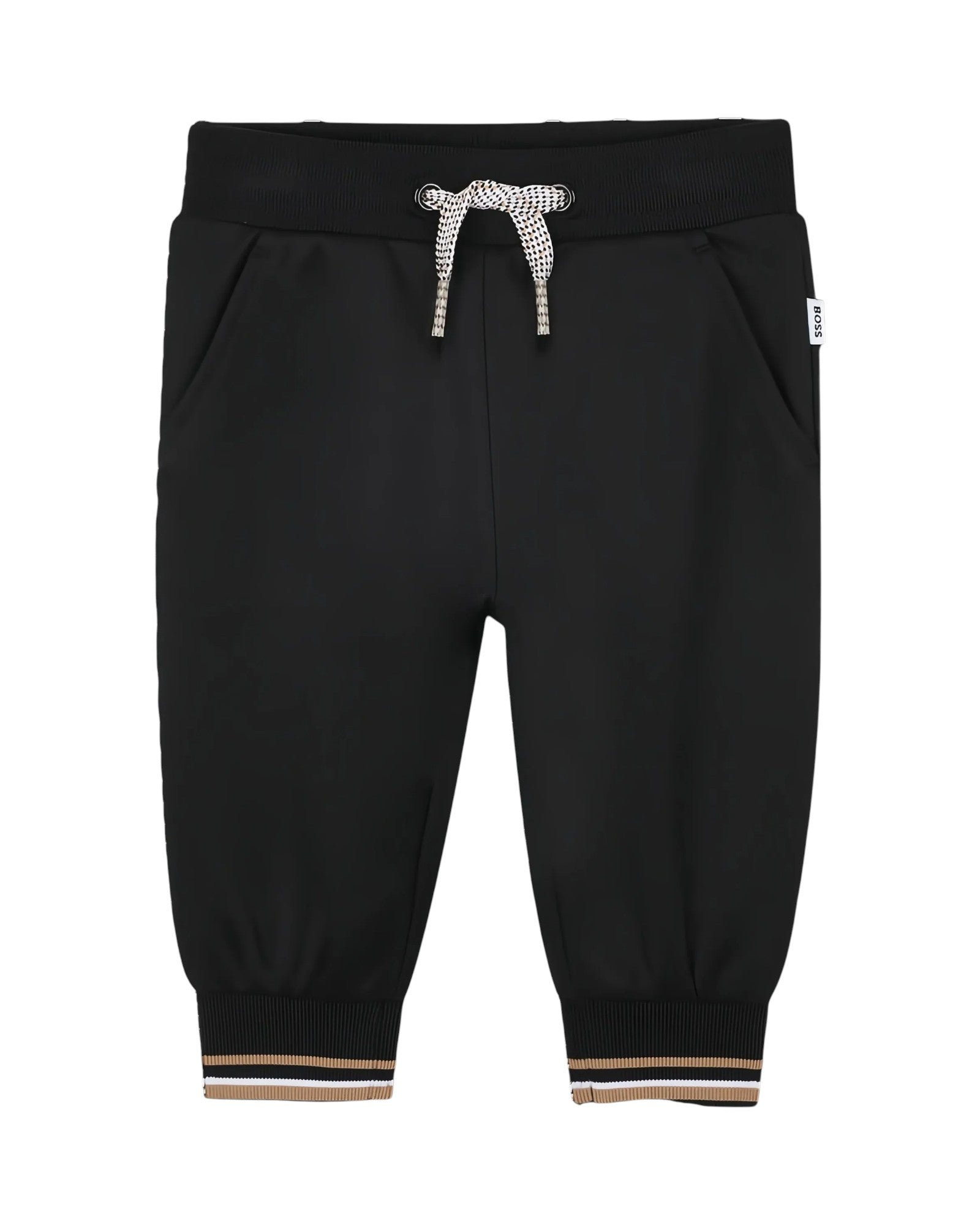 Ribbed-Cuff Black Sweatpants