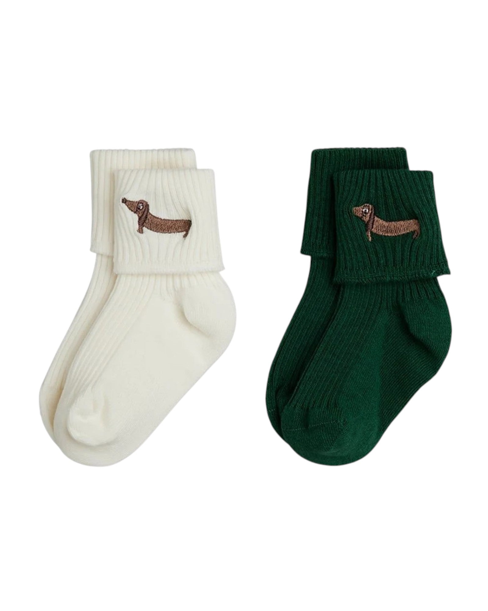 Dog 2-Pack Ribbed Baby Socks