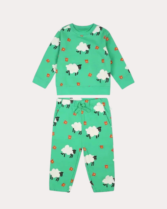 Green Set With Sheep Print