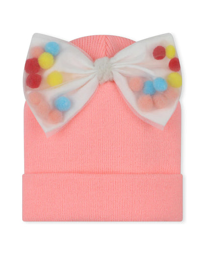 Bow And Pompom Hat