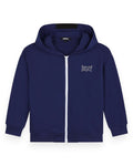 Blue Zip-Up Hooded Sweatshirt