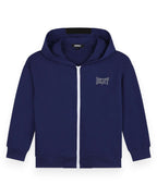 Blue Zip-Up Hooded Sweatshirt