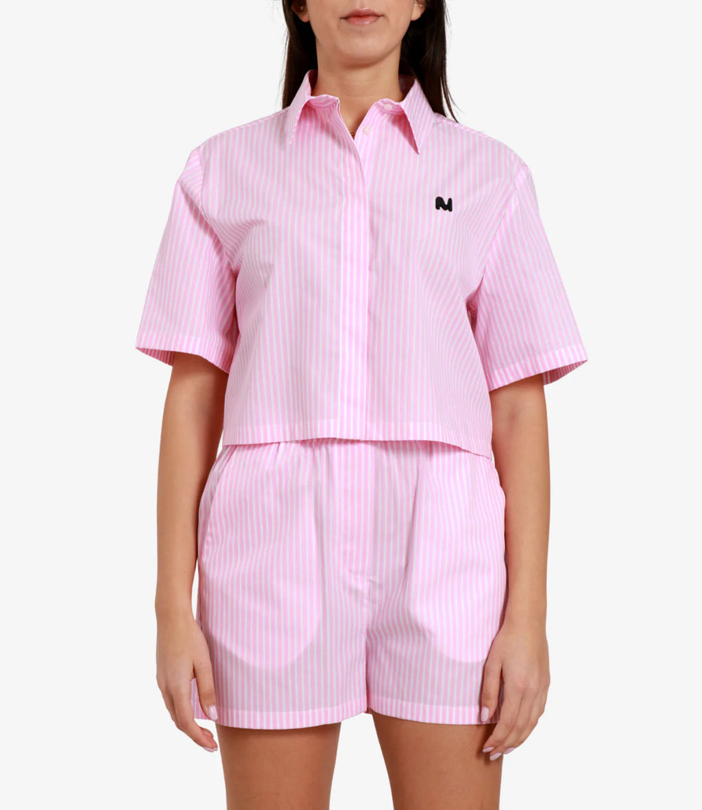 Pink Striped Logo Shirt