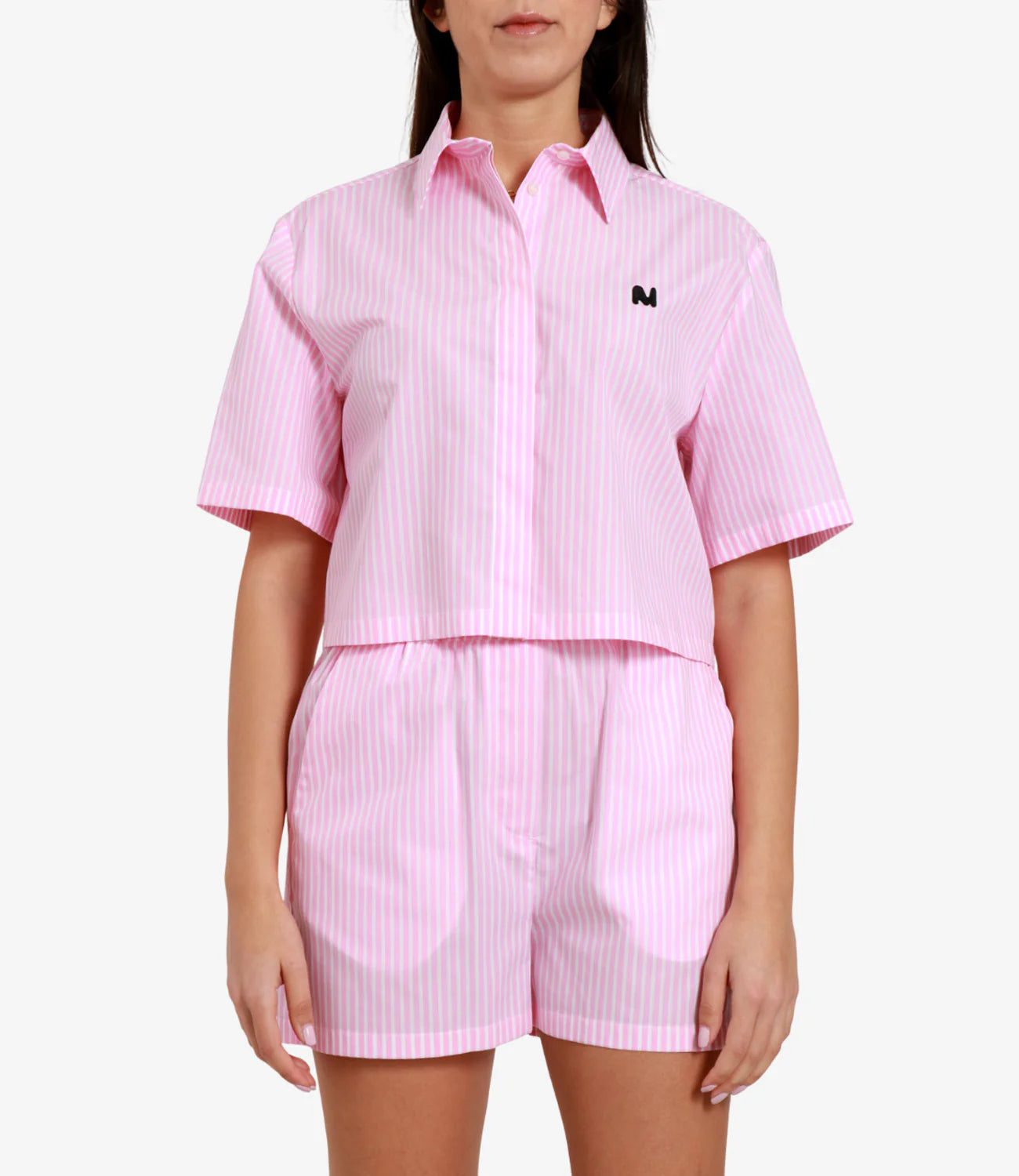 Pink Striped Logo Shirt