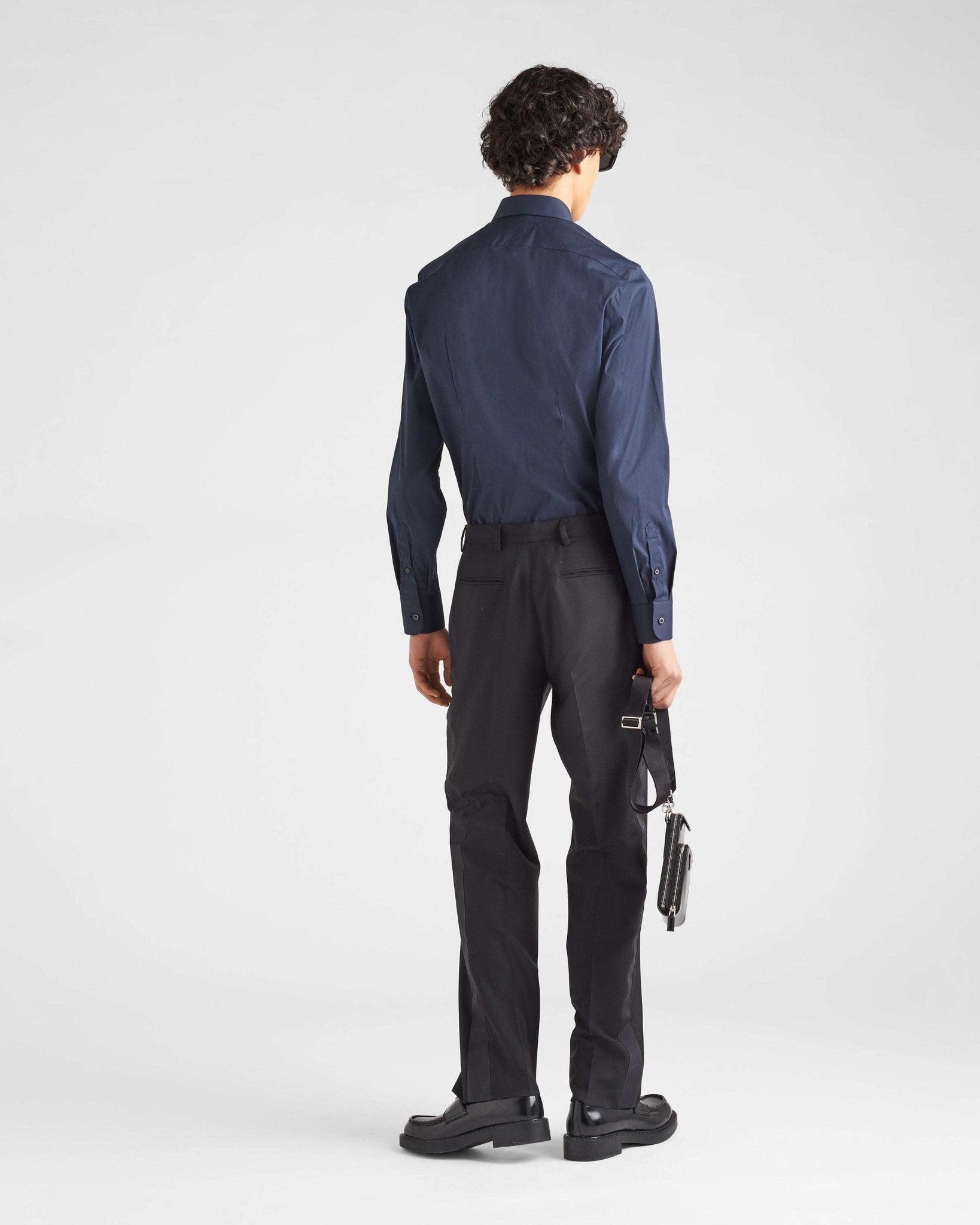 PRADA - Ризи - Navy Blue Poplin Shirt - Love|Labels