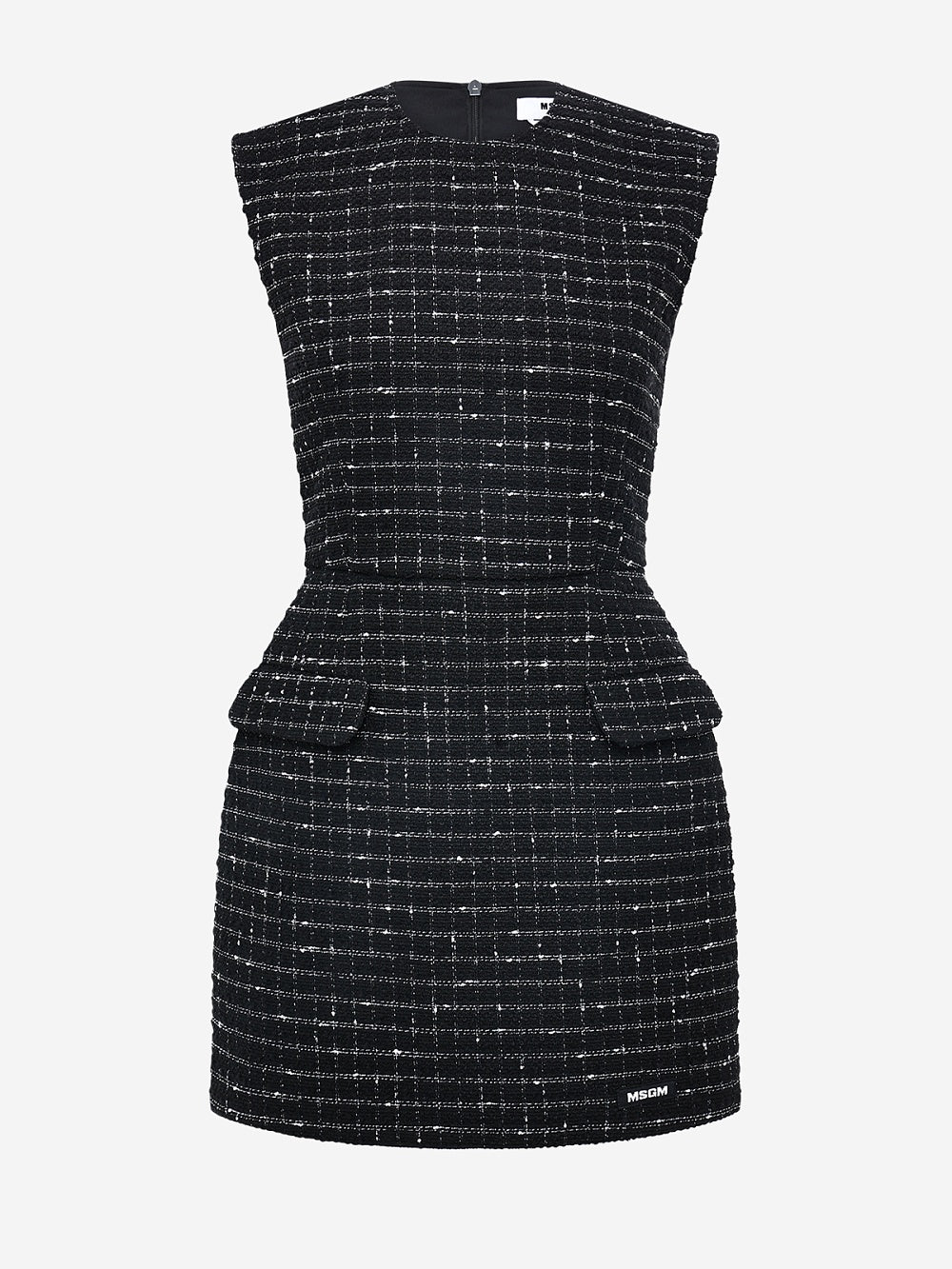 Black Mini Dress In Doubled Tweed