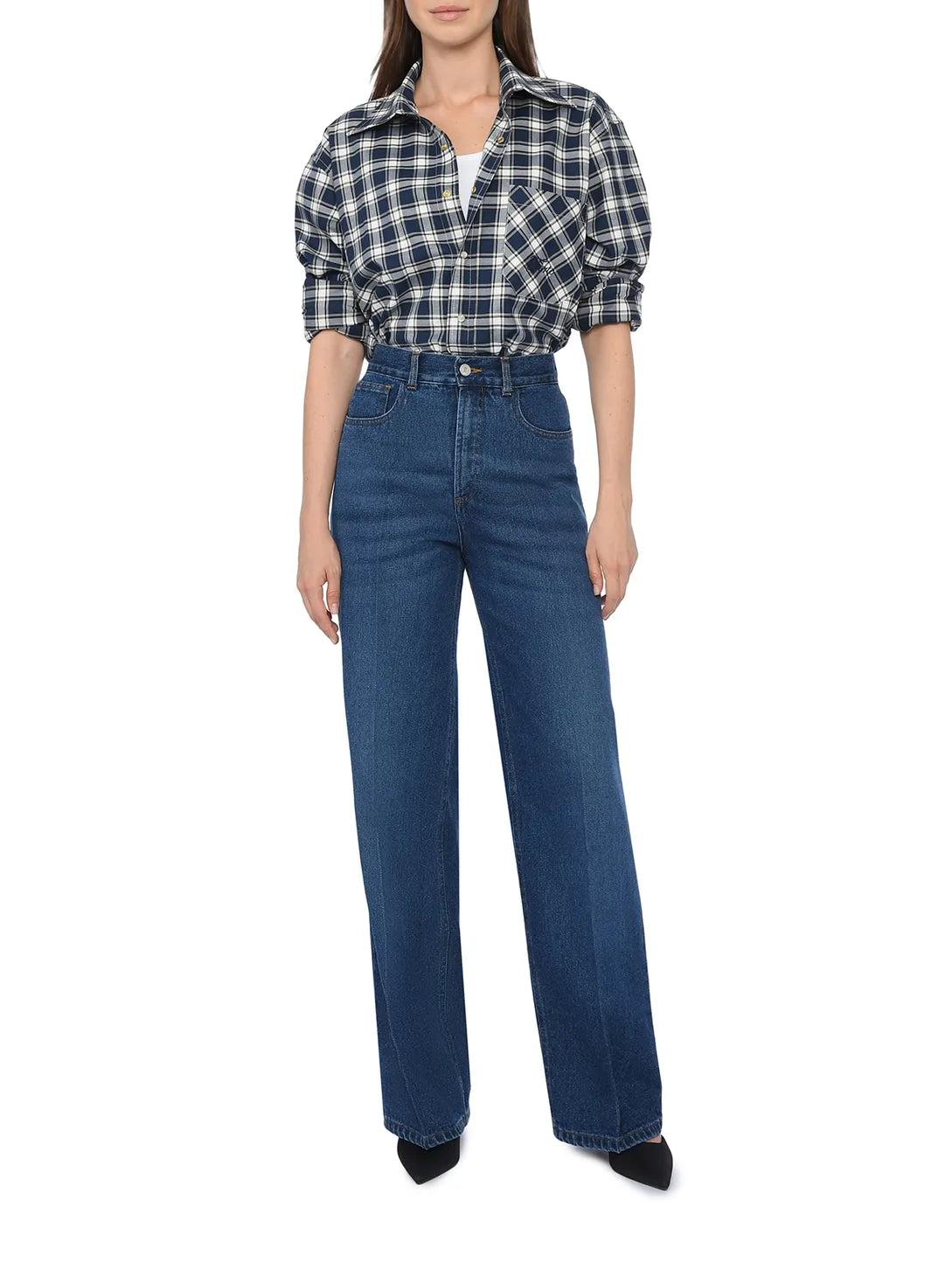 Plaid Shirt With Embroidery