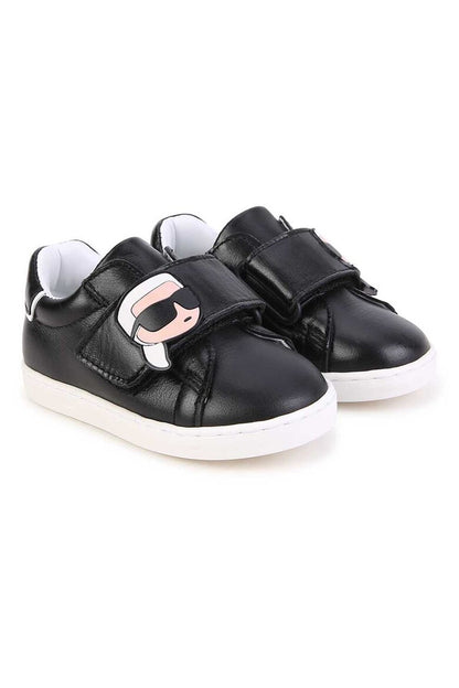 Black Karl Leather Sneakers