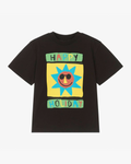 Black Cotton 'Happy Holiday' T-Shirt