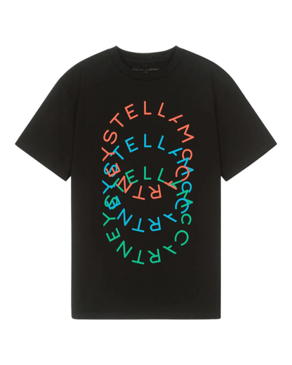 Stella McCARTNEY Kids - Тениски - Black Cotton Logo T-Shirt - Love|Labels