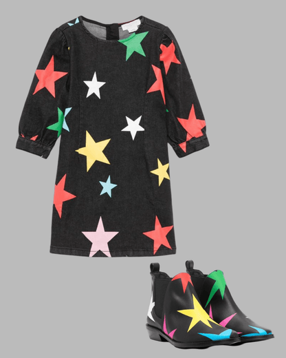 Stella McCARTNEY Kids - Рокли - Black Stars Denim Dress - Love|Labels
