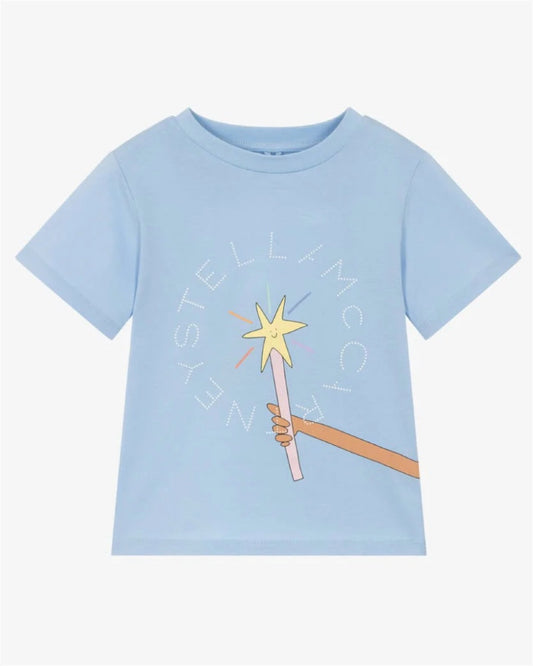 Stella McCARTNEY Kids - Тениски - Blue T-Shirt With Print - Love|Labels