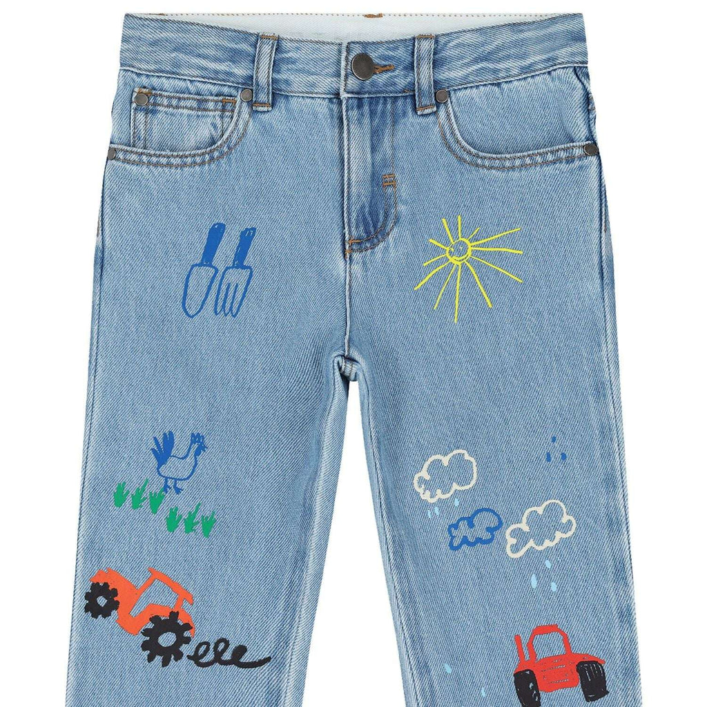 Stella McCARTNEY Kids - Панталони - Boys Blue Doodle Denim Jeans - Love|Labels