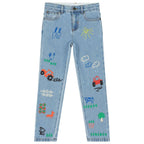Stella McCARTNEY Kids - Панталони - Boys Blue Doodle Denim Jeans - Love|Labels