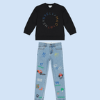 Stella McCARTNEY Kids - Панталони - Boys Blue Doodle Denim Jeans - Love|Labels