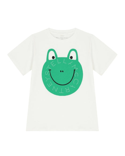 Stella McCARTNEY Kids - Тениски - Boys Ivory Logo Frog T-Shirt - Love|Labels