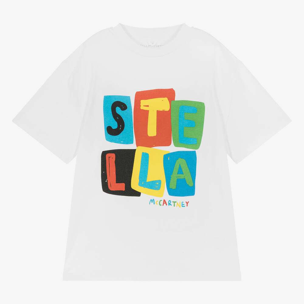 Stella McCARTNEY Kids - Тениски - Boys White Graphic Cotton T-Shirt - Love|Labels
