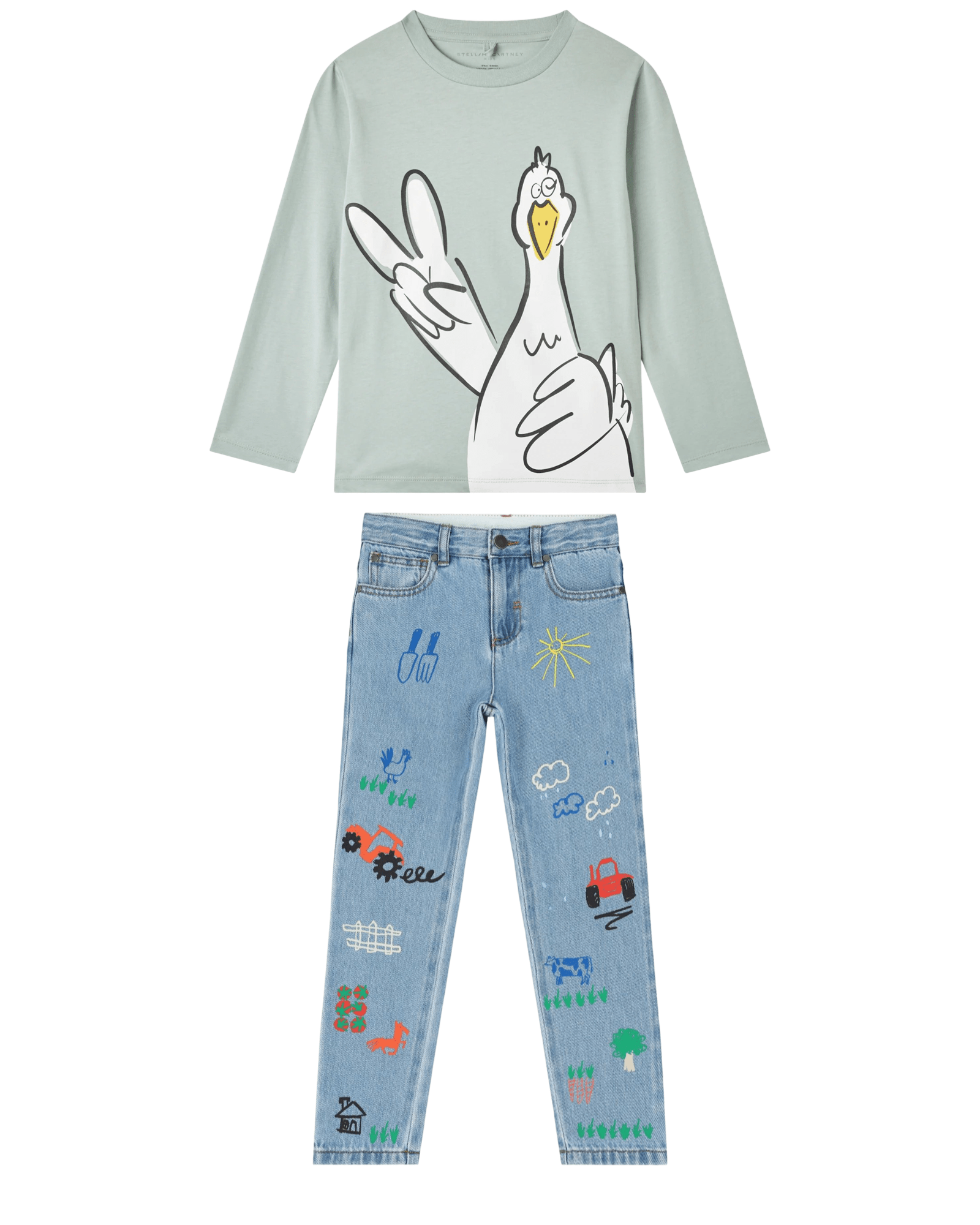 Stella McCARTNEY Kids - Блузи - Chicken Long Sleeves T-Shirt - Love|Labels