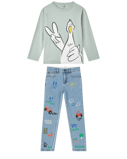 Stella McCARTNEY Kids - Блузи - Chicken Long Sleeves T-Shirt - Love|Labels