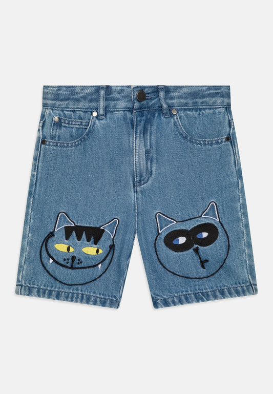 Stella McCARTNEY Kids - Шорти - Denim Cats Shorts - Love|Labels