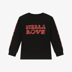 Girls Black Cotton Love Top