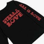 Girls Black Cotton Love Top