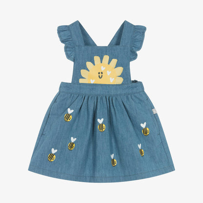 Blue Denim Bee Print Dress