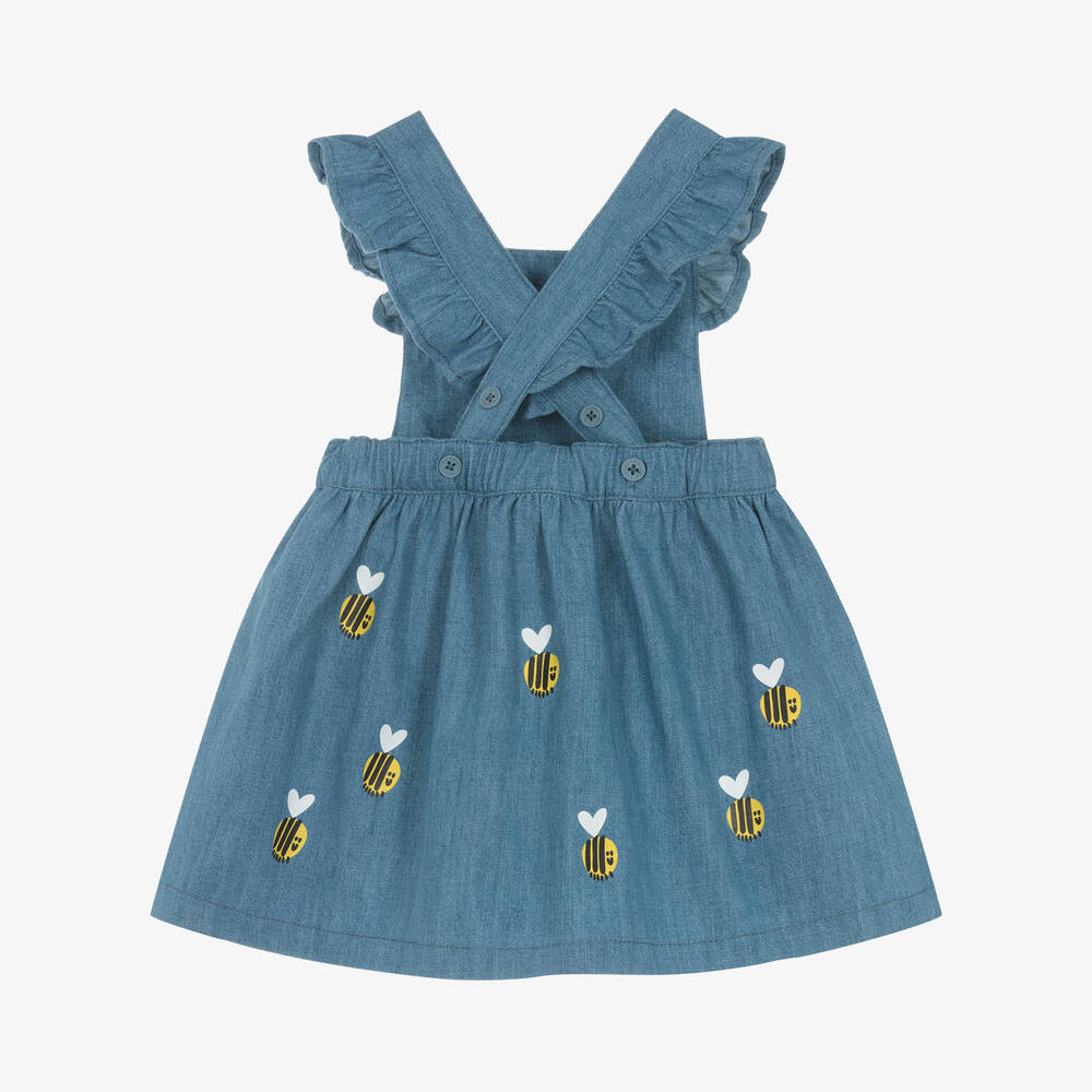 Blue Denim Bee Print Dress