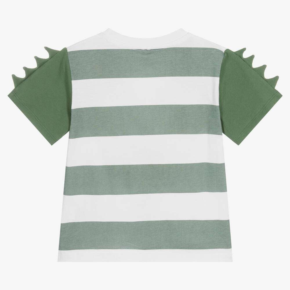 Stella McCARTNEY Kids - Тениски - Green & White Striped T-Shirt - Love|Labels