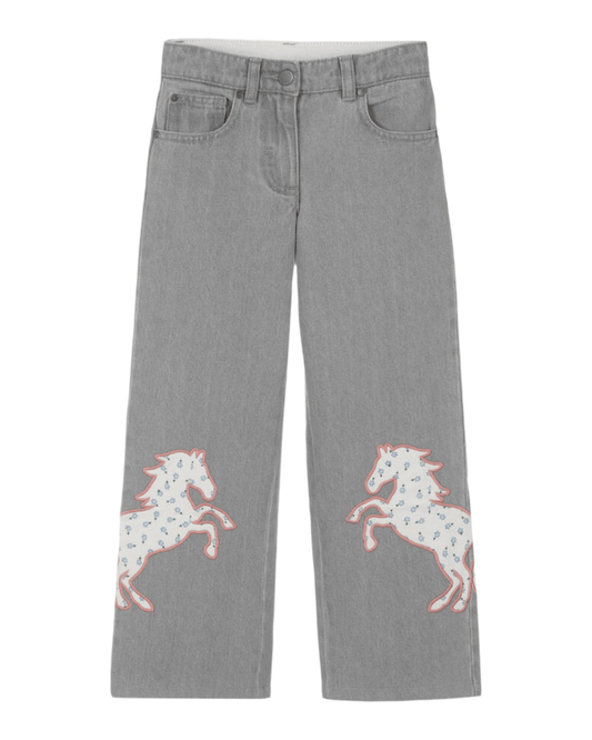 Stella McCARTNEY Kids - Панталони - Grey Flared Jeans - Love|Labels