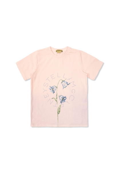 Stella McCARTNEY Kids - Тениски - Pink T-Shirt With Floral Motif - Love|Labels