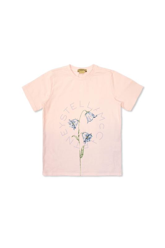 Stella McCARTNEY Kids - Тениски - Pink T-Shirt With Floral Motif - Love|Labels